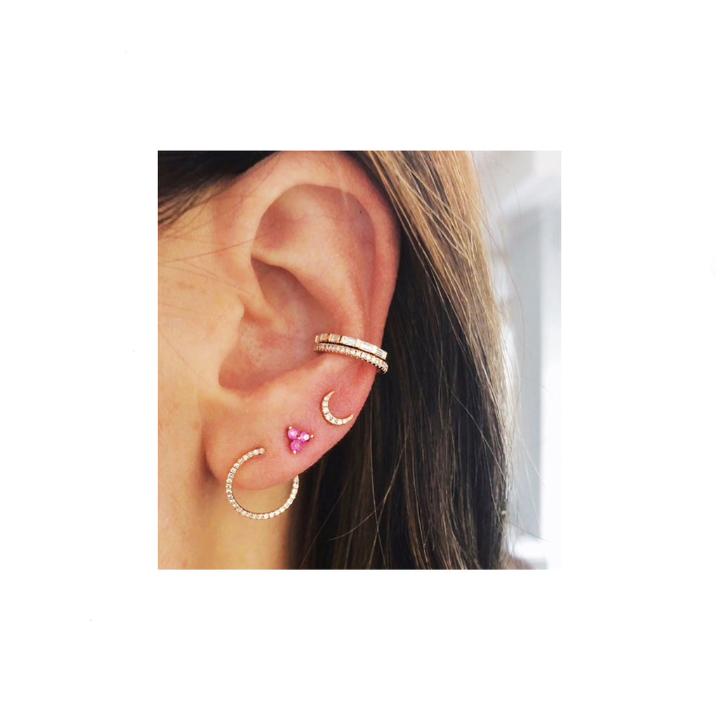 TINY MOON EARRING GOLD