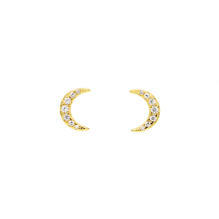 TINY MOON EARRING GOLD