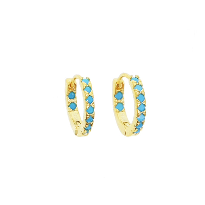 TINY TURQUOISE HOOPS