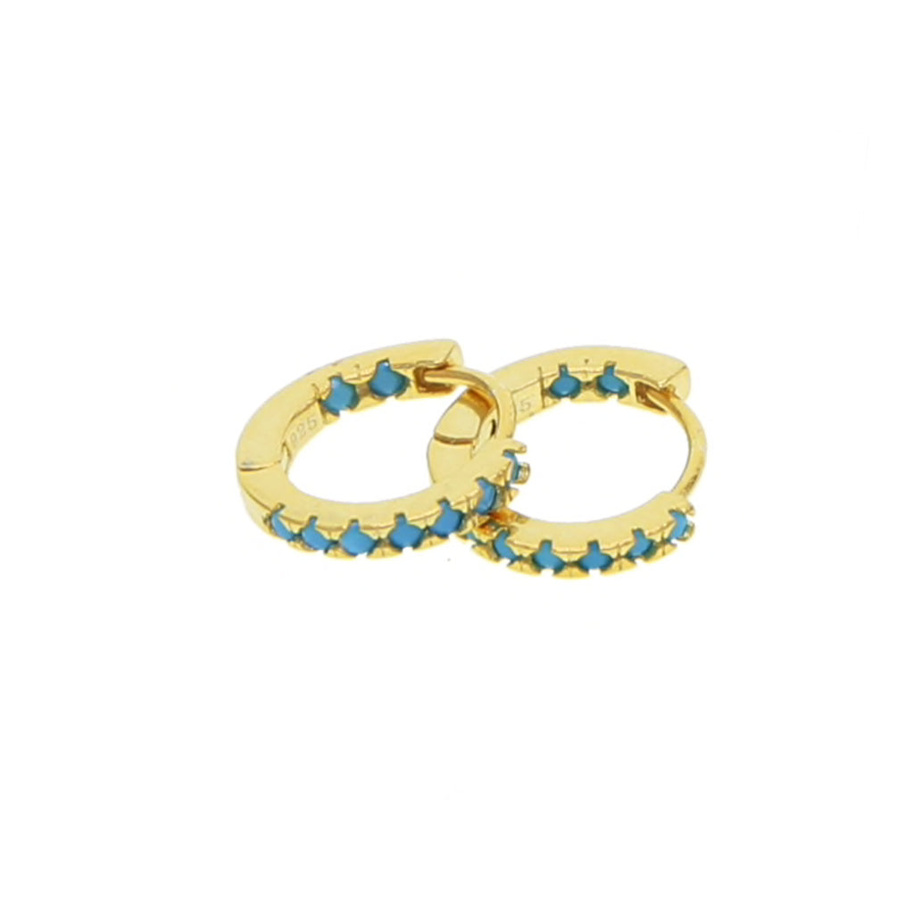 TINY TURQUOISE HOOPS