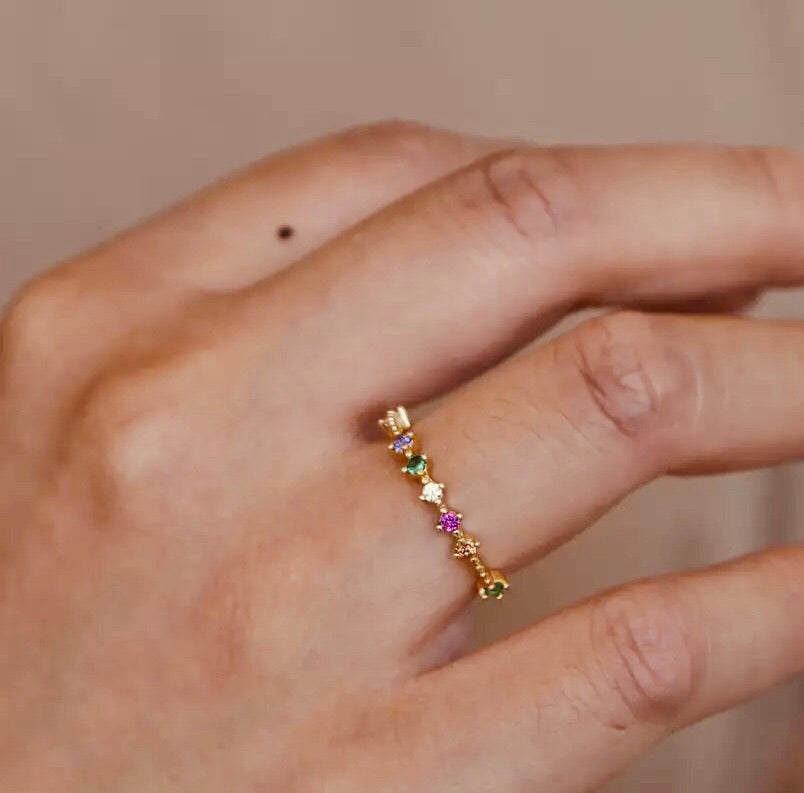 PINK GREEN RING GOLD
