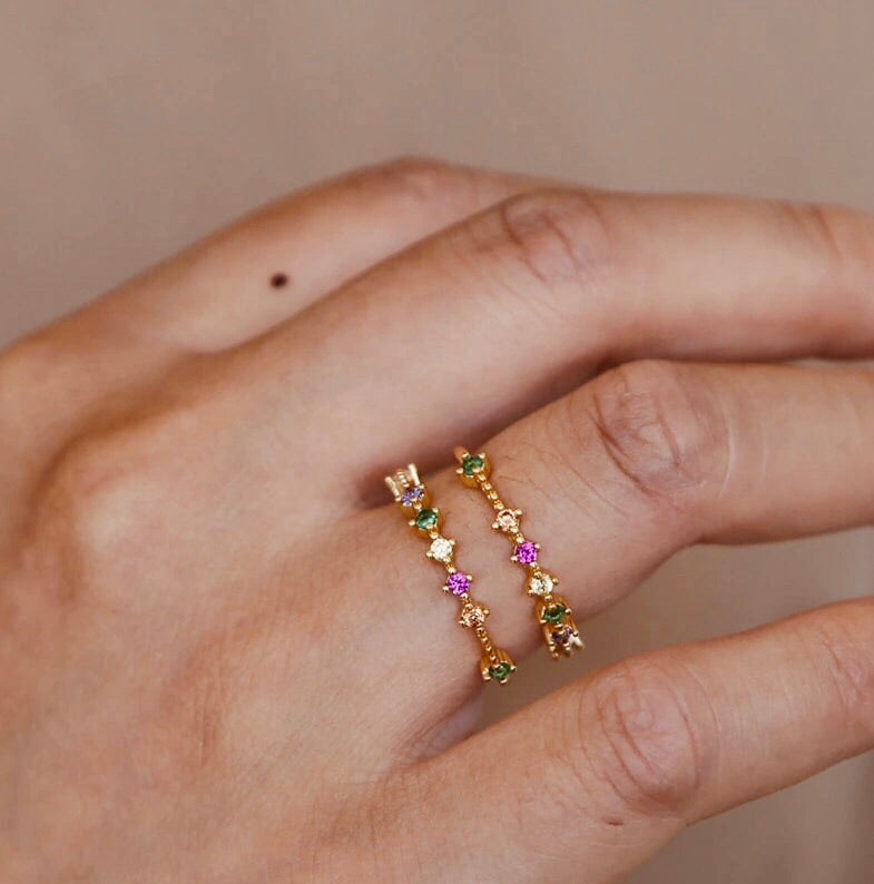 PINK GREEN RING GOLD