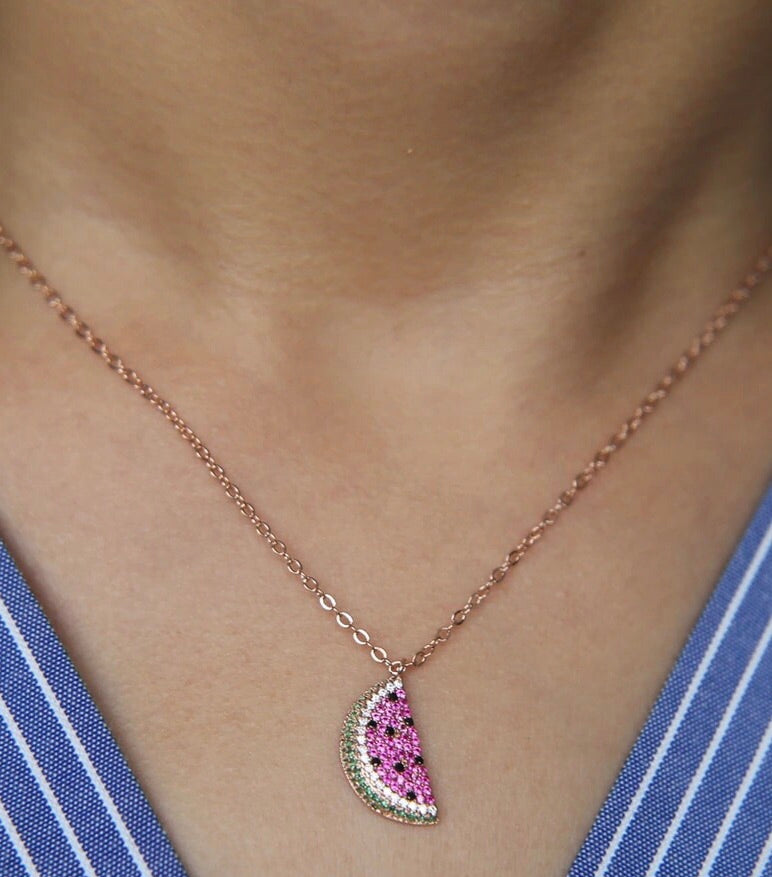 WATERMELON ROSE GOLD NECKLACE